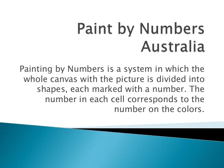 Number on the colors Paint by numbers australia