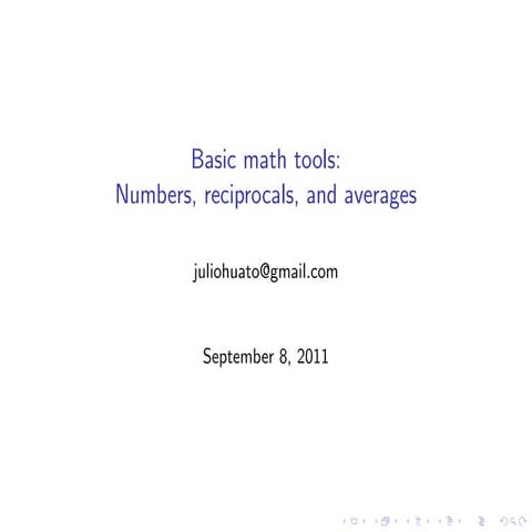 Numbers, reciprocals, averages