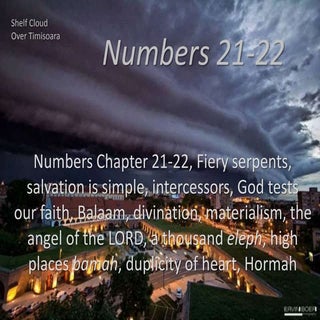 Numbers 21-22, Fiery serpents, salv...