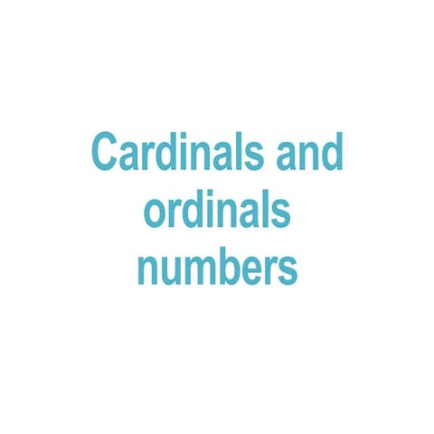 Cardinal and ordinal number | PDF