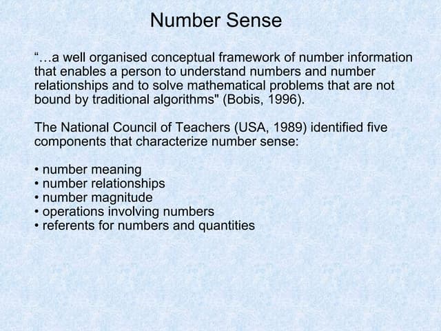 Number sense