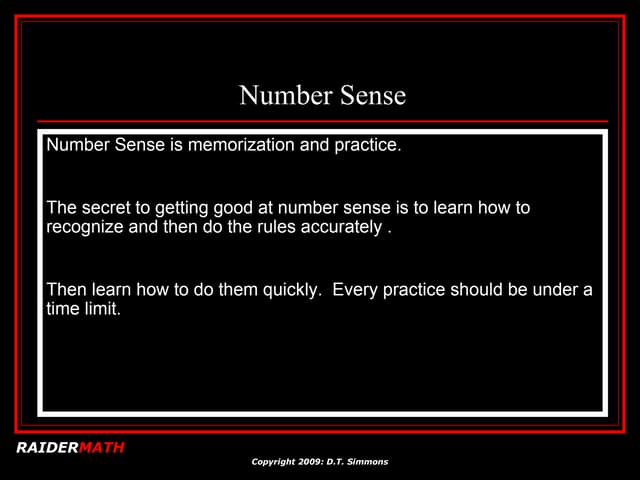 Number Sense Book Part 1 Dts