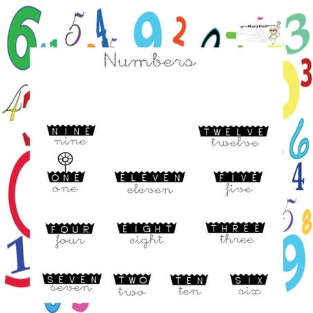 Numbers from 1 to 12 | PDF
