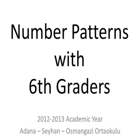 Number Patterns with 6th Graders | PPTX