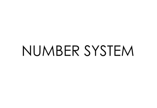 Number system