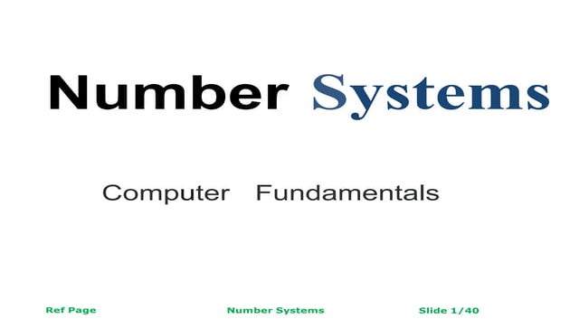 Number system computer fundamental | PPT