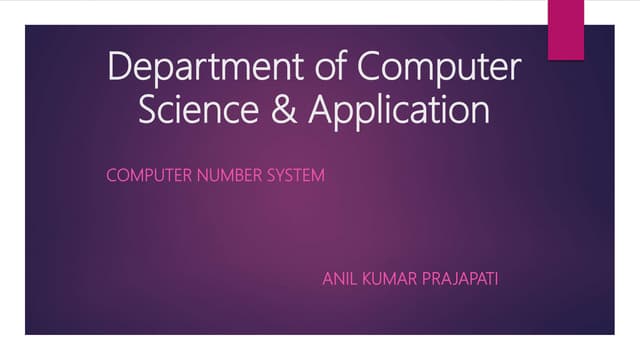 Number System in CoMpUtEr | PPTX