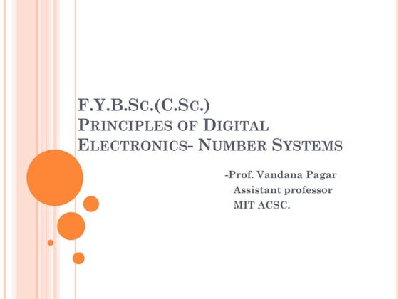Digital Electronics- Number systems & codes
