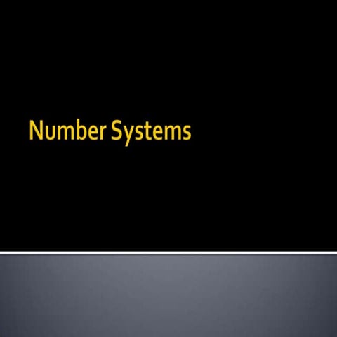 Number systems presentation | PPT