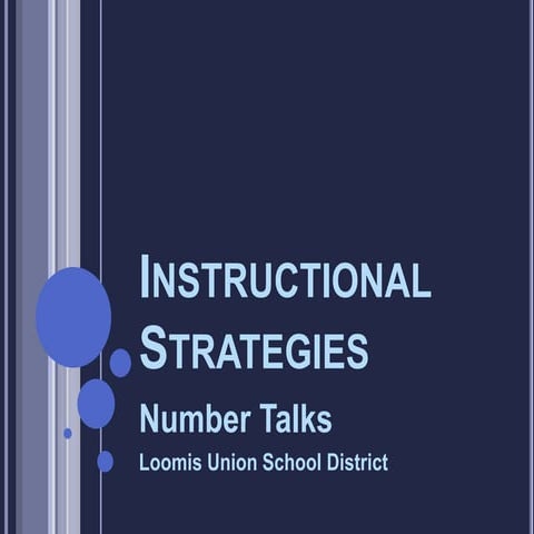Number talks instructional strategy November 3 Staff Development Day
