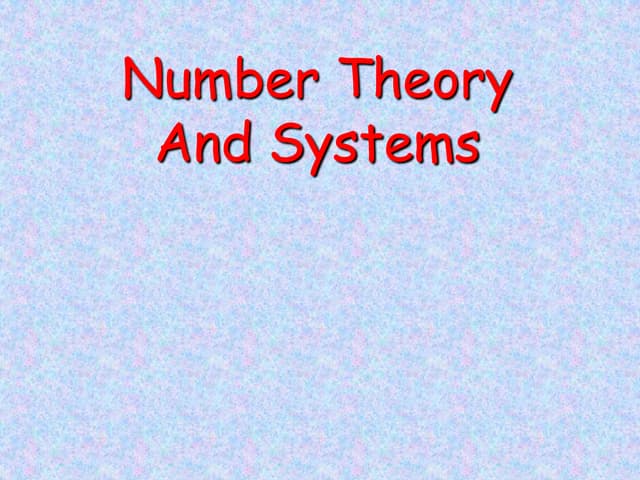 Number theory 