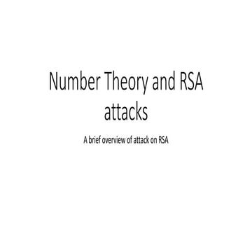 Number theory and cryptography | PPTX | Information and Network ...