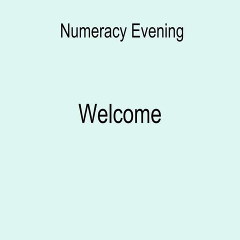 Numeracy evening
