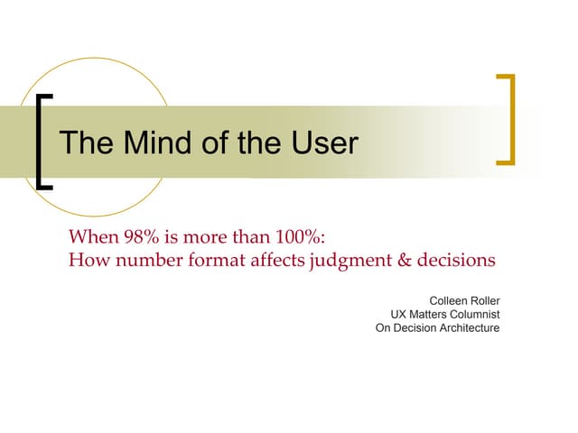 The Mind of the User
