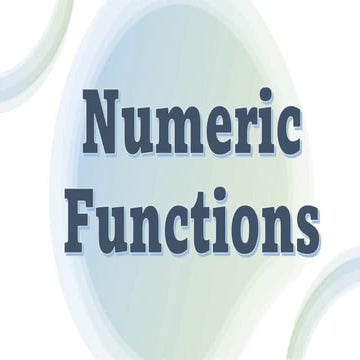 NUMERIC-FUNCTION.pptxnxjjddkkdkdkjjjvvvghj | PPT