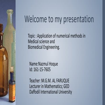 Numerical analysis boimedical enginneering