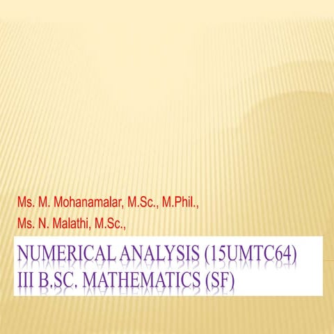 Numerical analysis 