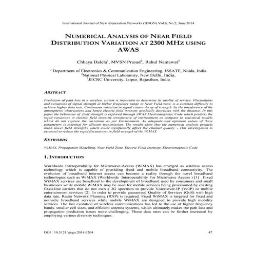 Numerical analysis of near field