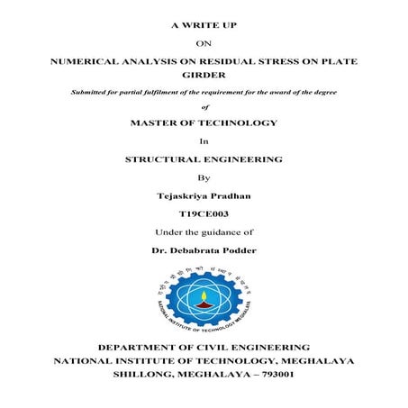 Numerical analysis on residual stress on plate girder