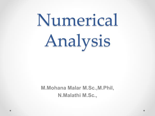 Numerical analysis ppt