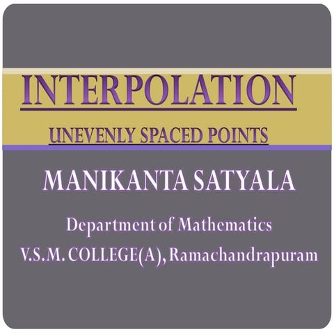 Numerical analysis  interpolation-III