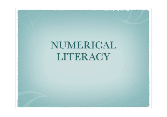 Numerical literacy t22010