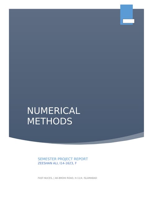 Numerical methods course project report