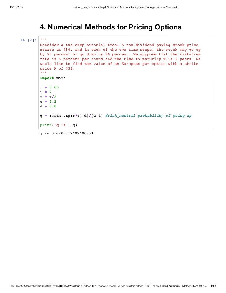 Numerical Methods For Options Pricing