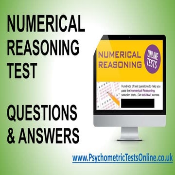 Numerical reasoning tests questions and answers | PPT