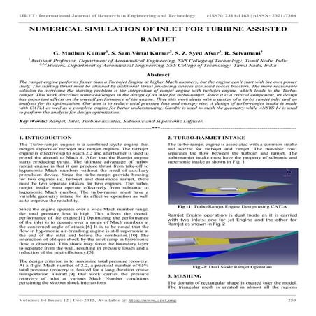 Numerical simulation of inlet for turbine assisted ramjet