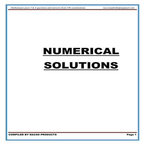 Numerical solutions