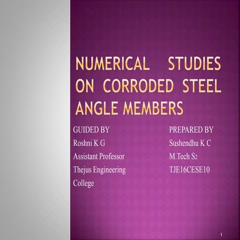 Numerical studies on corroded steel angle members