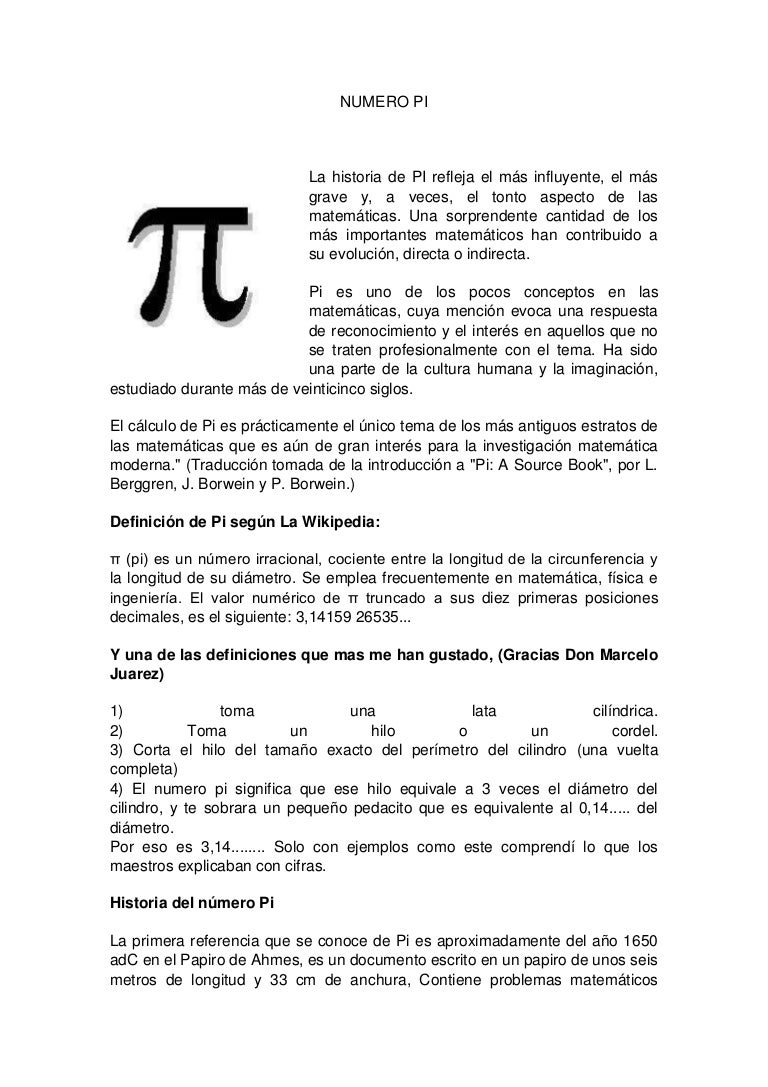 NUMERO PI