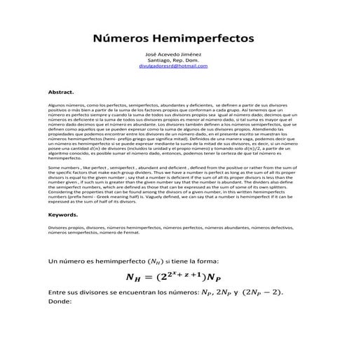 Numeros hemimperfectos