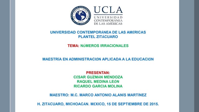 Numeros irracionales