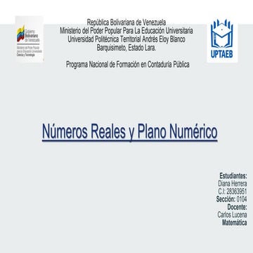 Numeros reales y plano numerico