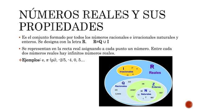 Numeros reales y sus propiedades.