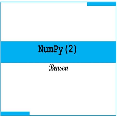 Num py basic(2) - v01 | PPT