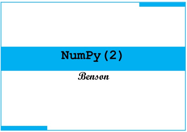 Num py basic(2) - v01 | PPT