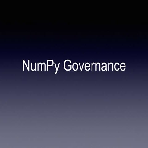 Numpy governance