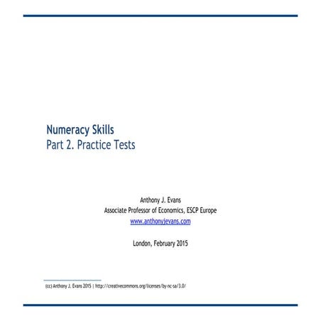 Numeracy Skills 2