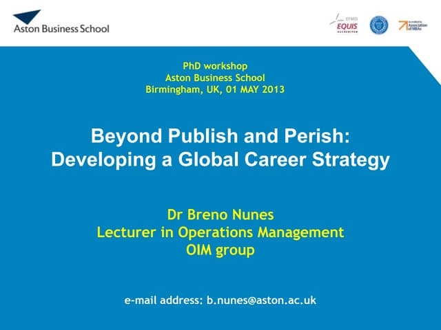 Nunes [career strategy]   aston talk [slide share]