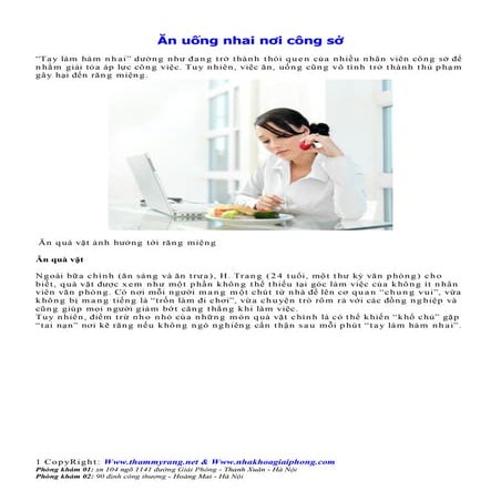 Ăn uống nhai nơi công sở