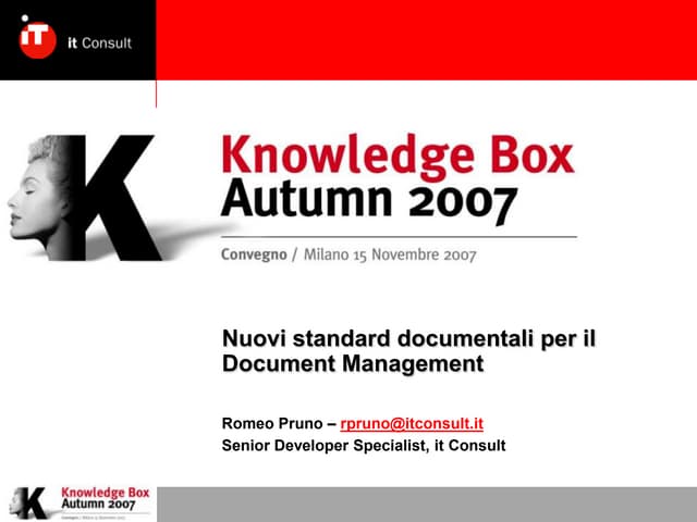 Nuovi Standard Documentali Per Il Dm