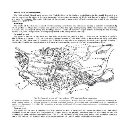 Nurek rockfill dam (300 m) dam design (tadjikistan 3 p ) PDF