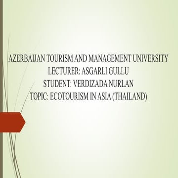 Ecotourism in Thailand