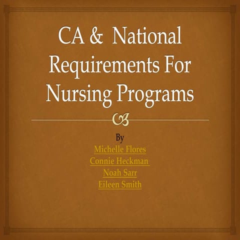 Nurs 710 CA and National Requirements for Nursing Programs
