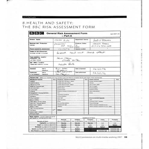 Radio Task 9 risk assessment | PDF