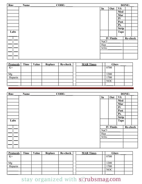 Nurse brain sheet_with_shift_hours | PDF