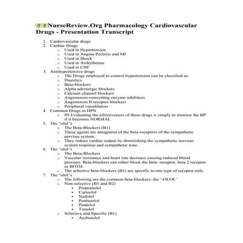 Medical surgical nursing bullets | DOC